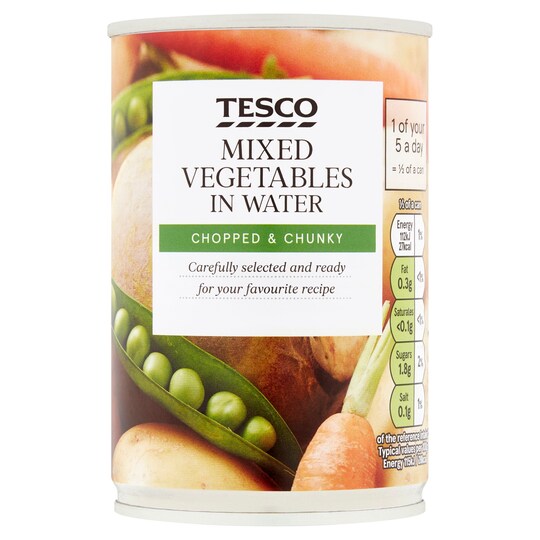 Tesco Mixed Vegetables In Water 300G Tesco Groceries