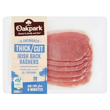 Oakpark 6 Unsmoked Thick Cut Irish Back rashers 300g