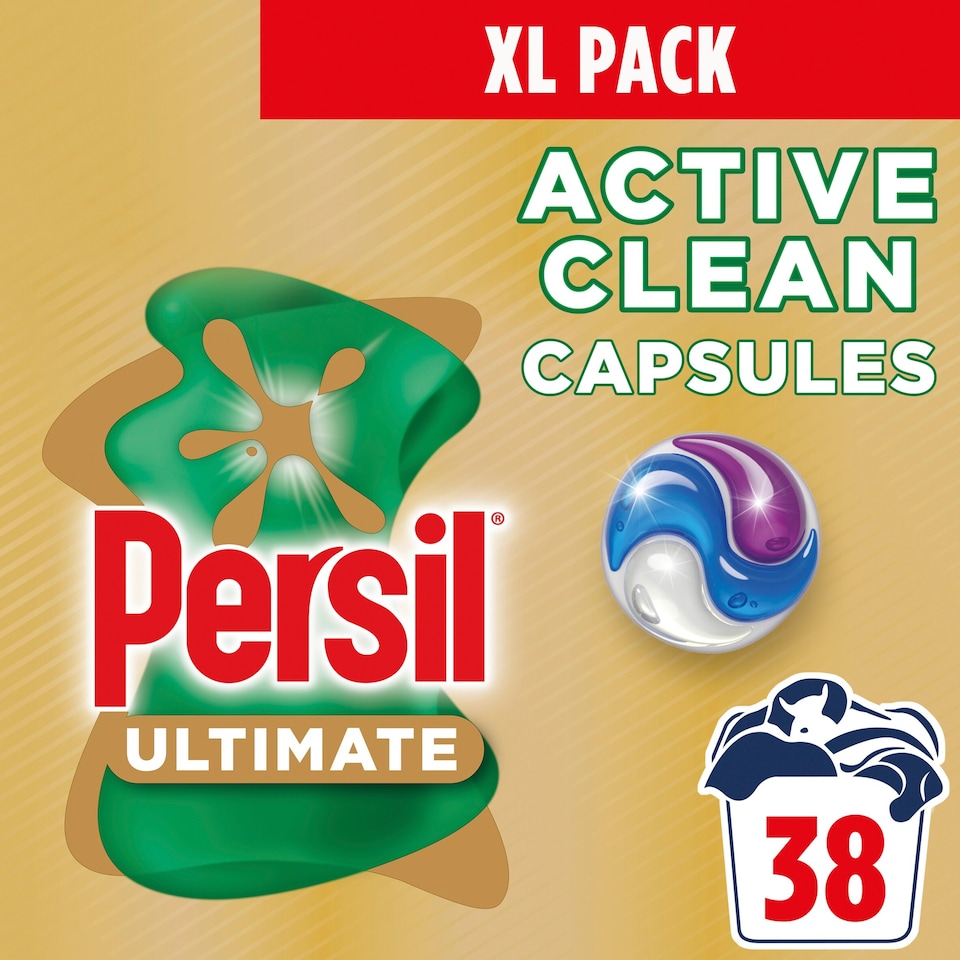 image 1 of Persil Ultimate Active Clean Laundry Washing Capsules 38 Washes 801.8g