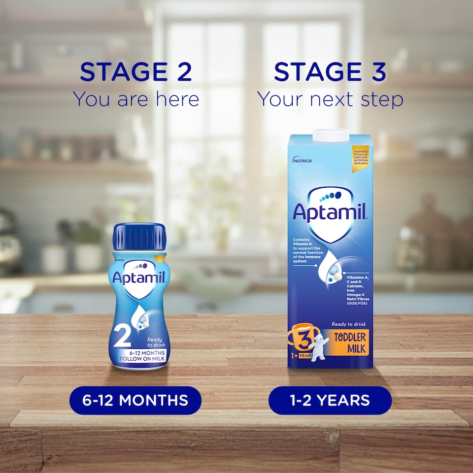image 1 of Aptamil 2 Follow On Milk Ready to Drink 6-12 Months 6 x 200ml