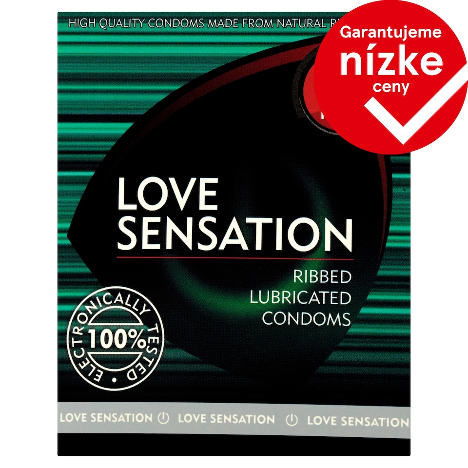 Love Sensation Ribbed prezervatívy 3 ks