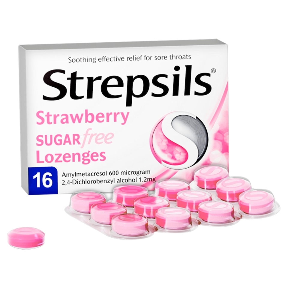 image 1 of Strepsils Strawberry Sugar Free Lozenges 16'S