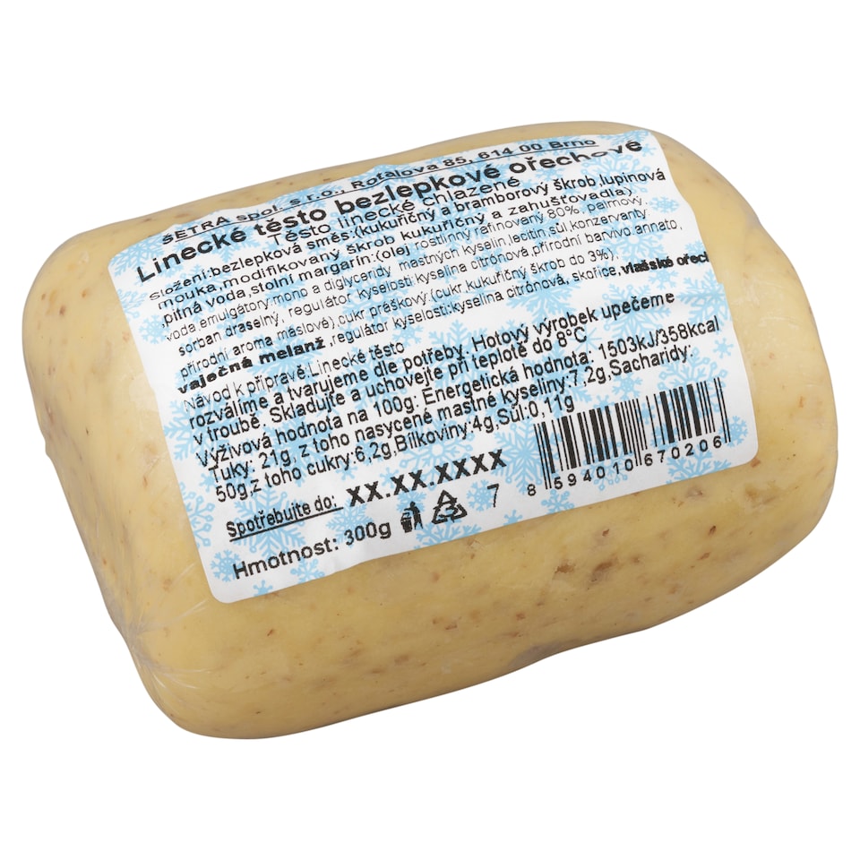 Šetra Linecké těsto bezlepkové ořechové 300g