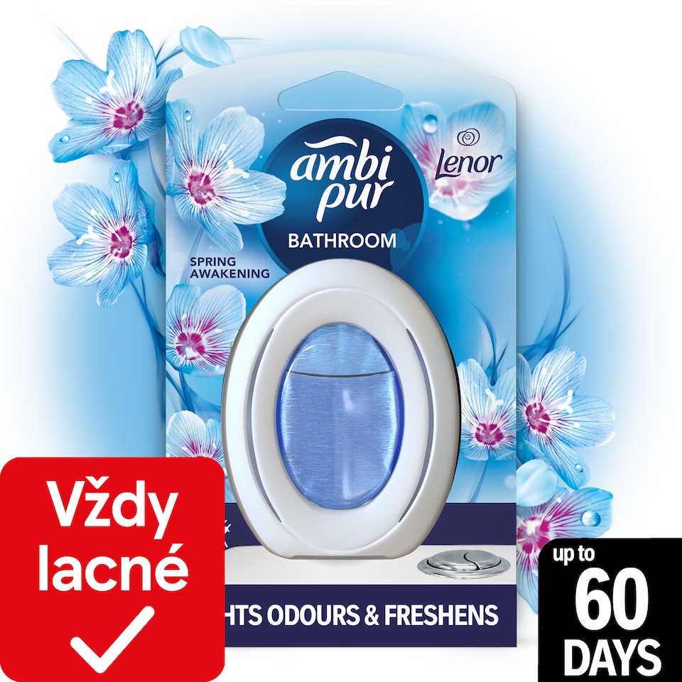 obrázok 1 z Ambi Pur Bathroom Lenor Spring Awakening, Osviežovač Vzduchu, Odstránenie A Prevencia Zápachu,1Kusov