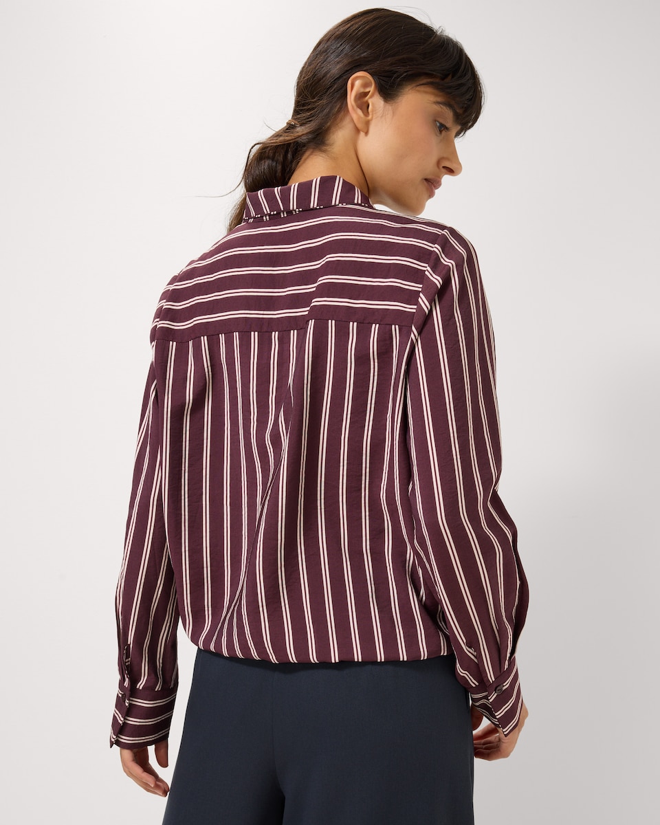 image 1 of F&F Funnel Neck Shirt in Multi Red