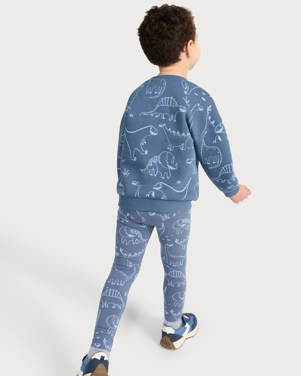 image 1 of F&F Boys 3-Pack Cotton Rich Dinosaur Leggings in Multi