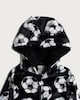 image 3 of F&F Boys Fleece Football Print Hooded Onesie in Black