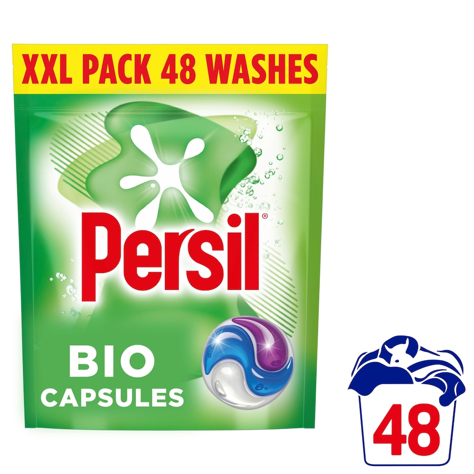 image 1 of Persil Bio 3 in 1 Laundry Washing Detergent Capsules 48 Washes 1012.8g