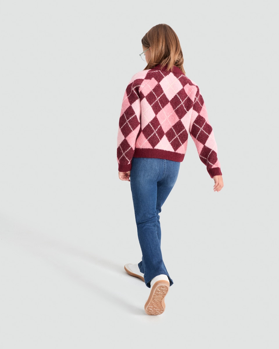 image 1 of F&F Girls Cotton Rich Flared Denim Jeans in Blue