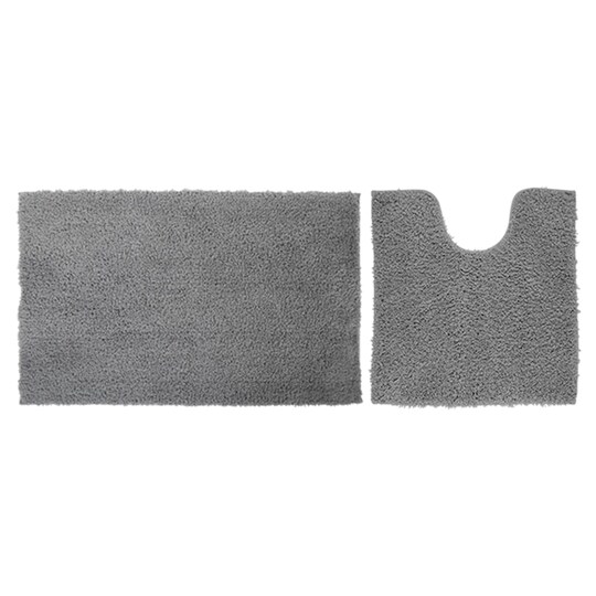 Tesco Ezlon Pedestal & Bath Mat Set Mid Grey Tesco Groceries