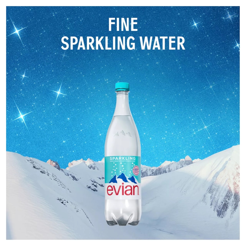 image 1 of Evian Sparkling Natural Bottled Mineral Water 1L