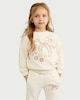 image 1 of F&F Girls Cotton Rich Unicorn Print Sweatshirt in Cream