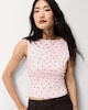 image 4 of F&F Polka Dot Slash Neck Vest in Multi Pink