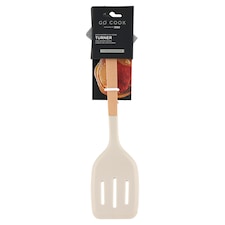 Go Cook Taupe Beechwood & Silicone Turner