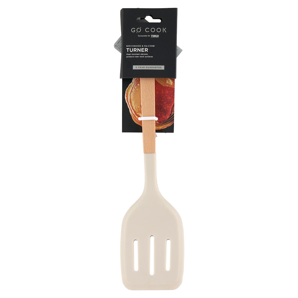 Go Cook Taupe Beechwood & Silicone húsforgató lapát