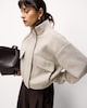 image 3 of F&F Funnel Neck Zip Up Jacket in Neutral