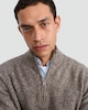 image 2 of F&F Knitted Speckled Half Zip Jumper in Brown