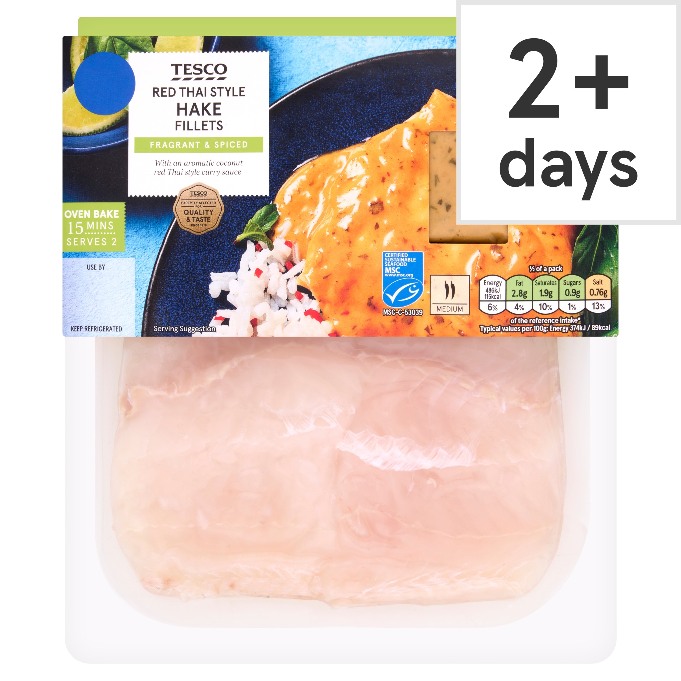 Tesco Red Thai Style Hake Fillets 280g