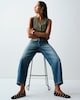 image 1 of The F&F Edit Barrel Leg Jeans in Blue