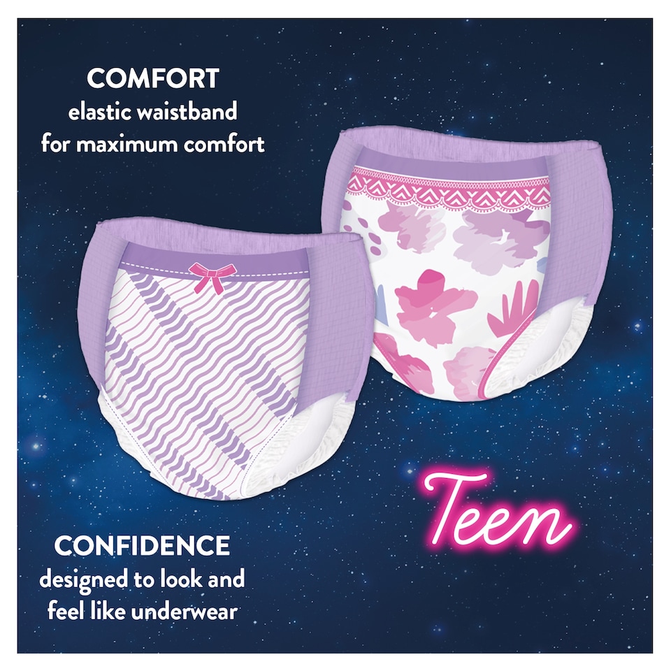 image 1 of Huggies DryNites Bedwetting Pyjama Nappy Pants Girl 13Yrs+ x20