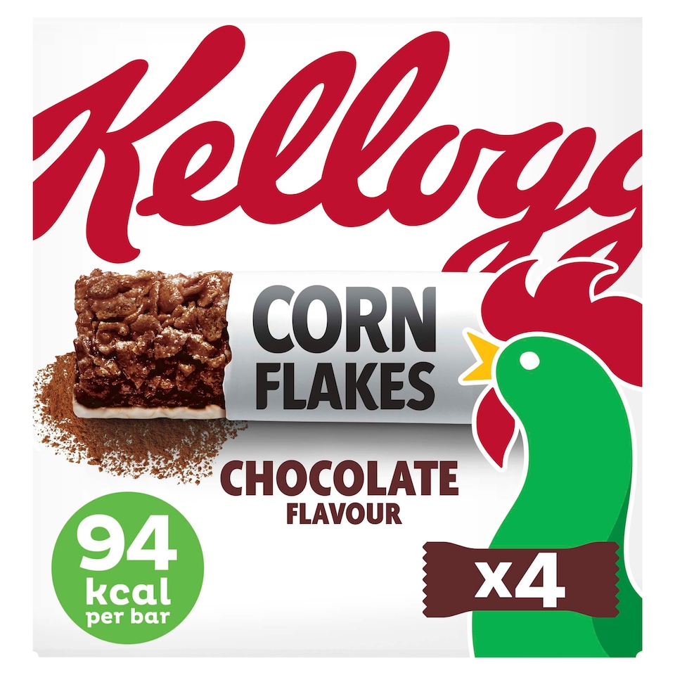 image 1 of Kellogg's Corn Flakes Chocolate Flavour Cereal Milk Bars 4 x 24g