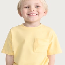 F&F Boys Pure Cotton Pocket Front Short Sleeved T-Shirt in Yellow