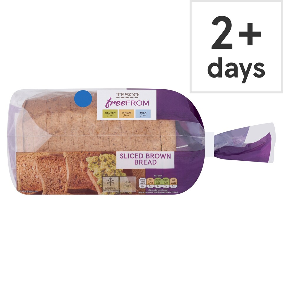 Tesco Free From Sliced Brown Bread 500g Tesco Groceries