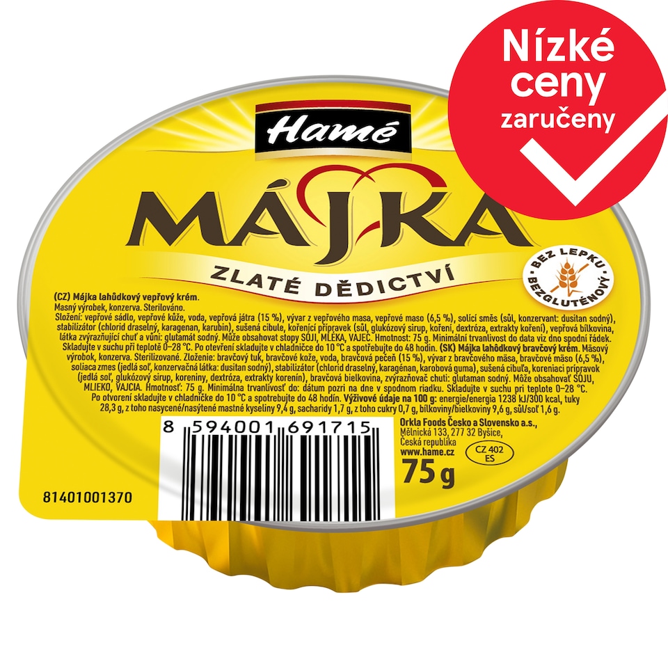Hamé Májka Lahůdkový vepřový krém 75g