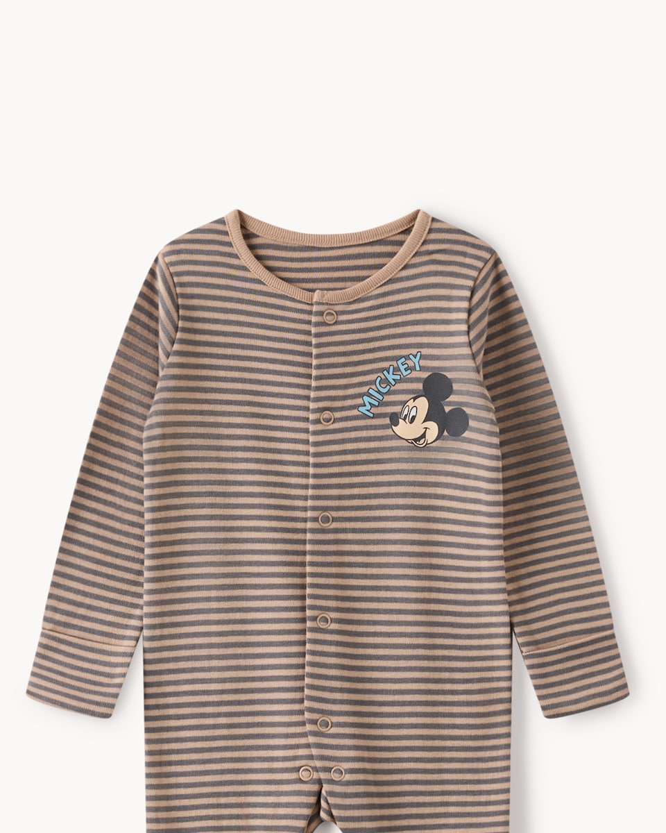 image 1 of Disney Mickey Mouse 3-Pack Pure Cotton Sleepsuits in Med Nude