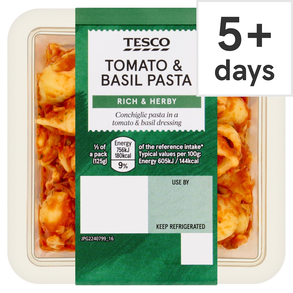 TESCO Tomato & Basil Pasta 250g