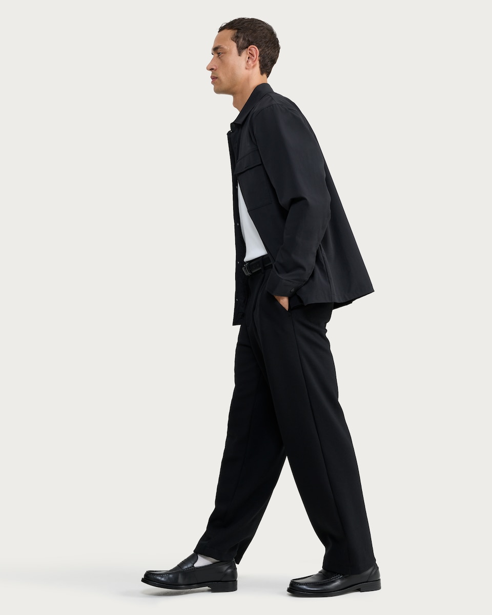 image 1 of F&F Chest Pocket Long Sleeved Shirt in Black