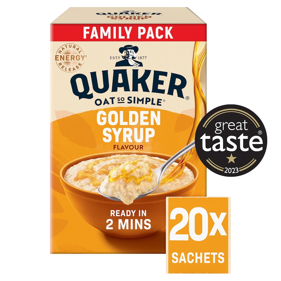 image 1 of Quaker Oat So Simple Golden Syrup Porridge Sachets 20x36g