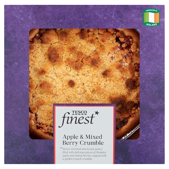 Tesco Finest Apple And Mixed Berry Crumble 690G Tesco Groceries