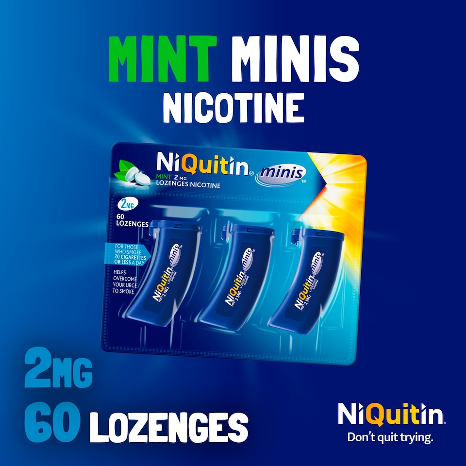 image 1 of NiQuitin Mini's 2mg Nicotine Lozenges - Mint 60s
