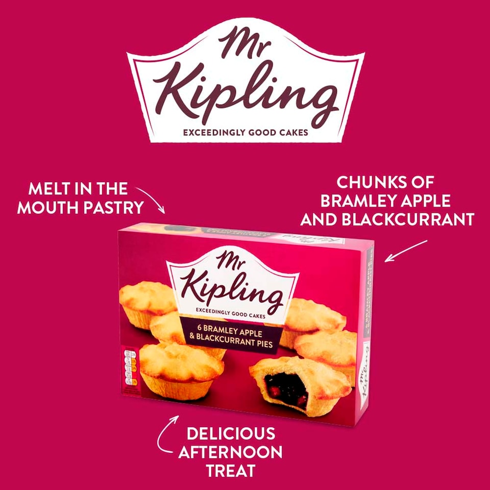 image 1 of Mr Kipling Bramley Apple & Blackcurrant Pies 6 Pack