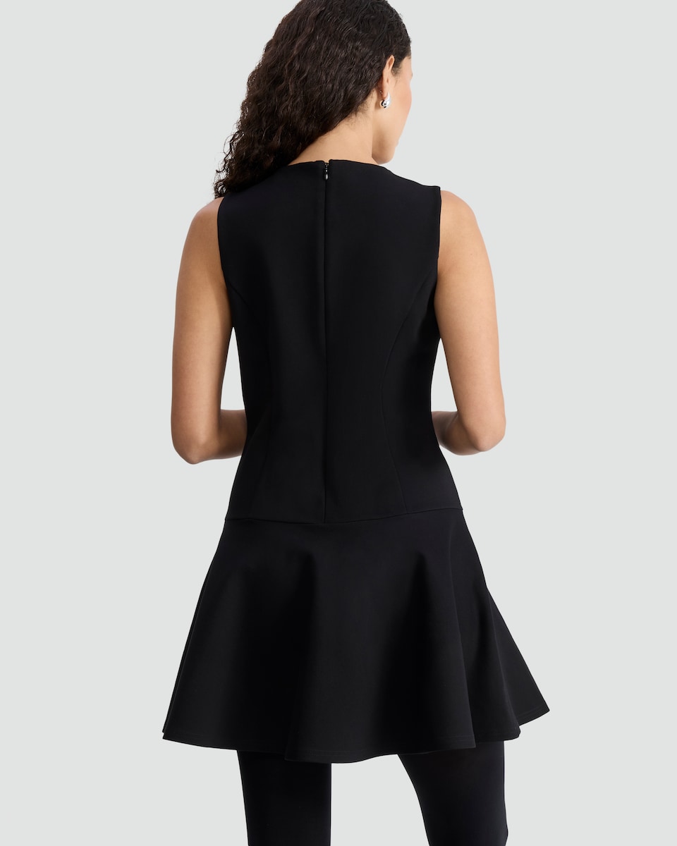 image 1 of F&F Embellished Pocket Sleeveless A-Line Dress in Black