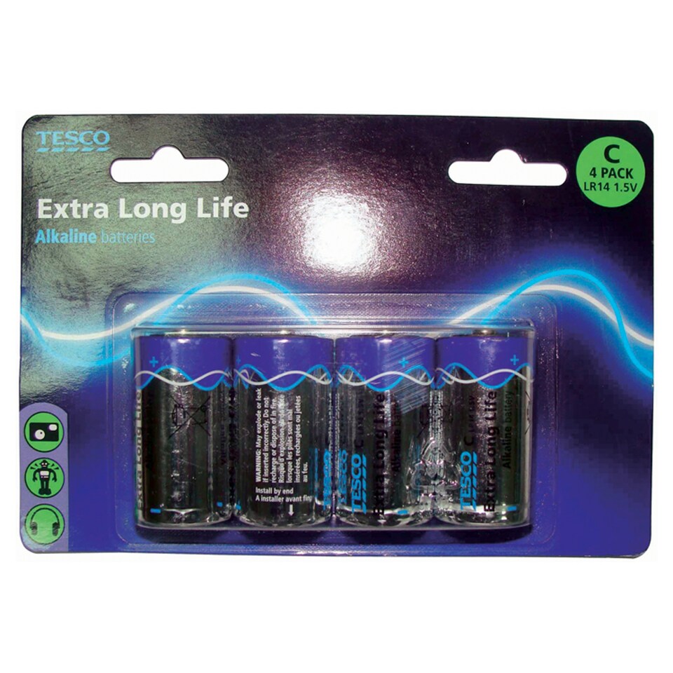Tesco Extra Long Life C 4 Pack