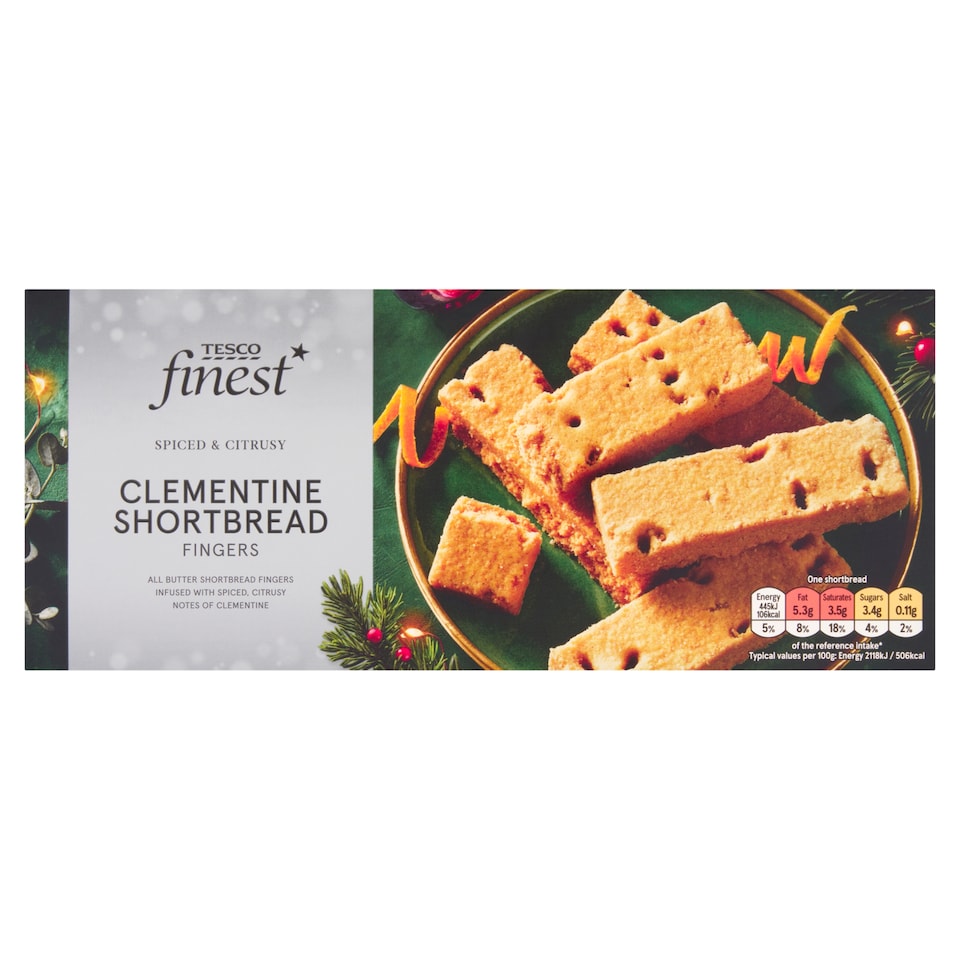 Obrázek 1 pro produkt Tesco Finest Máslové sušenky s klementinkovým olejem a skořicí 165g