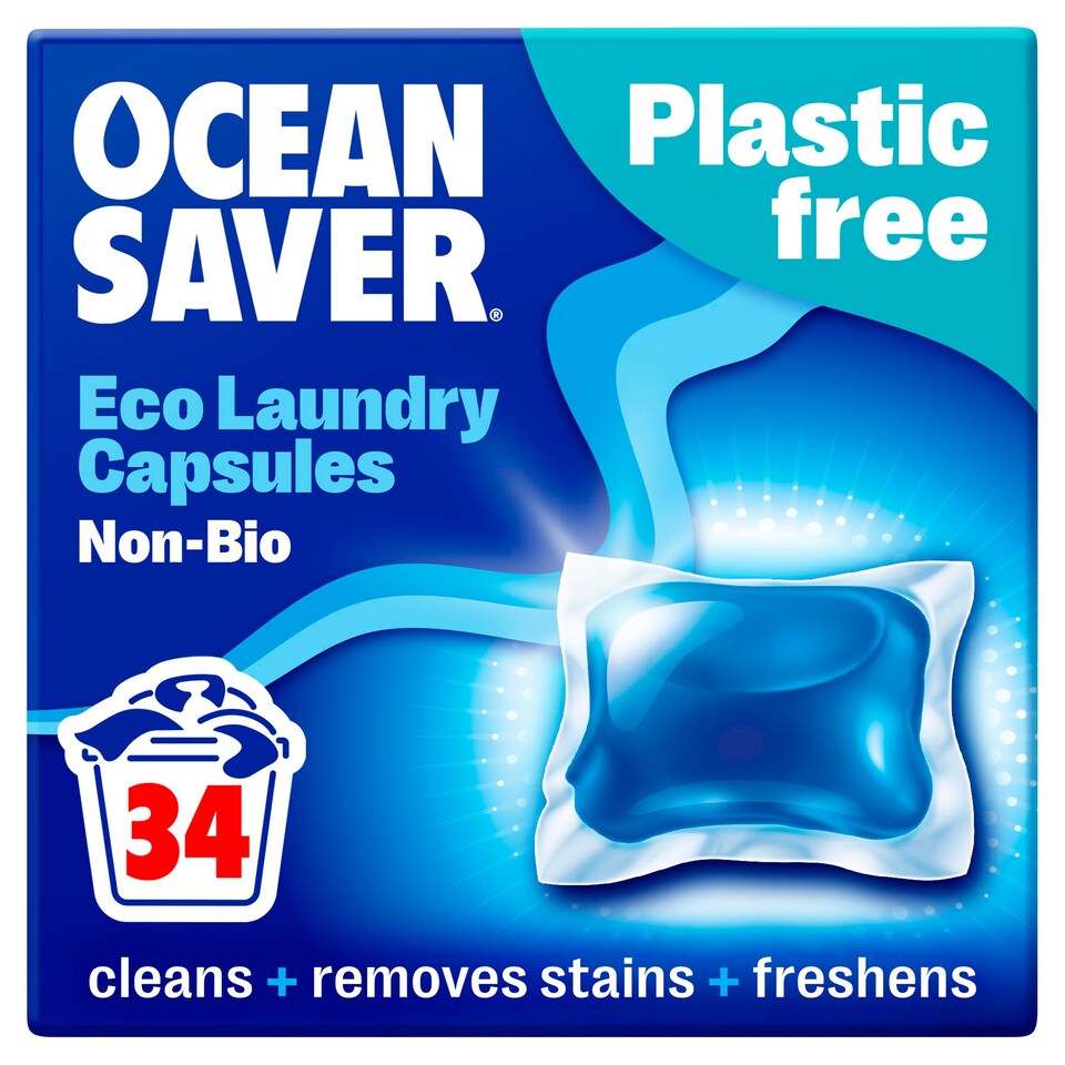 Ocean Saver Laundry Detergent NonBiological EcoCaps 34x14ml Tesco