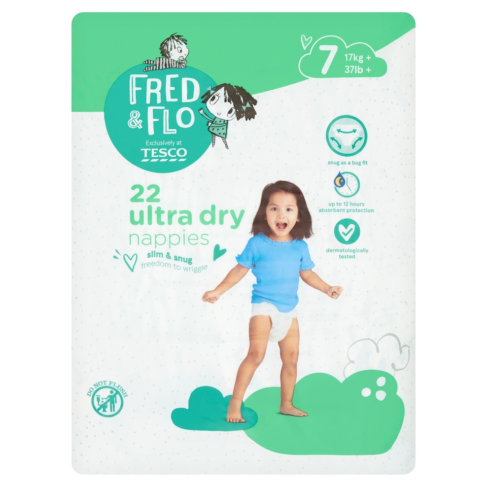 Fred & Flo Ultra Dry Nappies Size 7 22 Pack