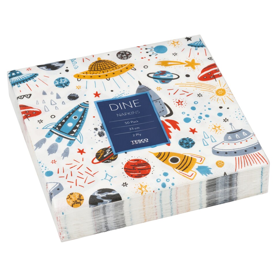 image 1 of Tesco Dine Child Mix Napkins 2 Ply 33 cm x 33 cm 50 pcs