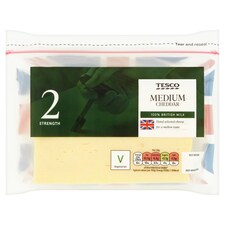 Tesco British Medium Cheddar Cheese 460G