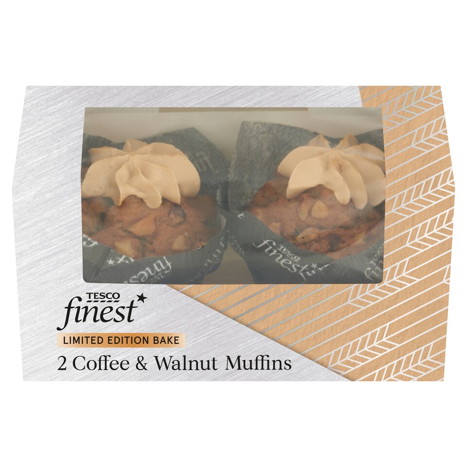 image 1 of Tesco Finest Coffee & Walnut Muffins 2 Pack
