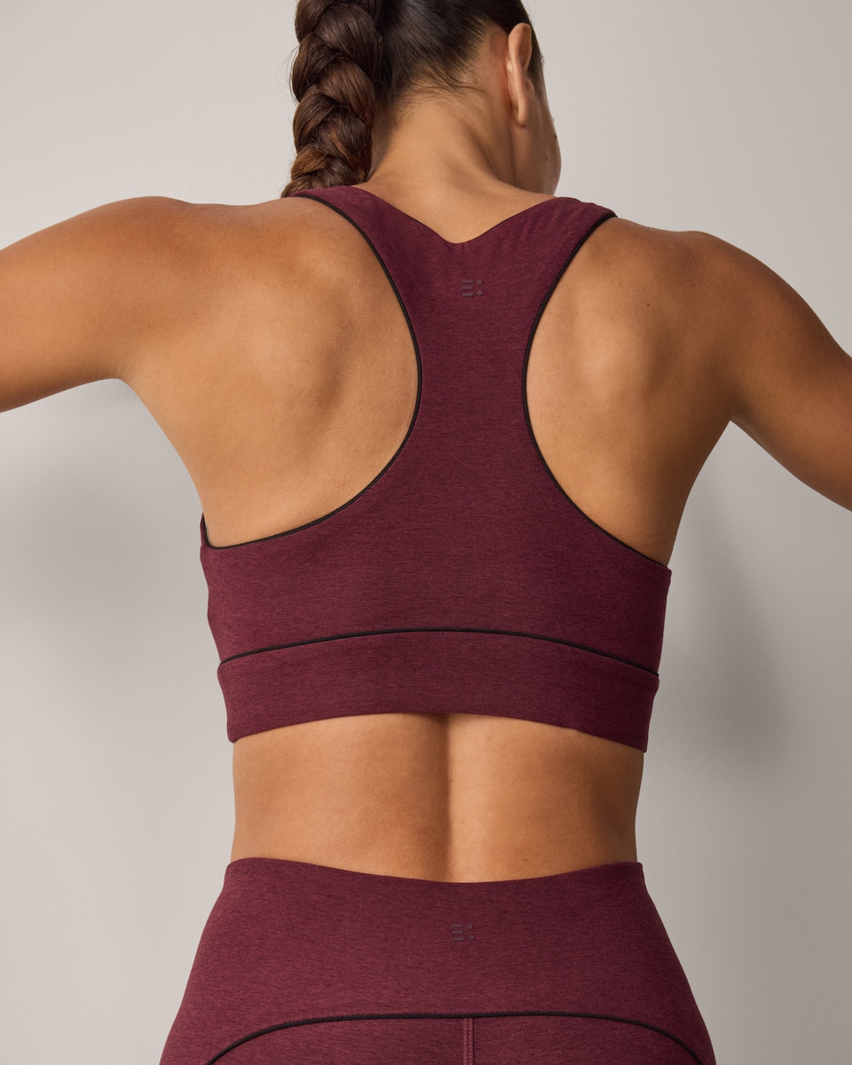 image 1 of F&F Active ULTRASTRETCH Cropped Racerback Vest in Burgundy