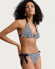image 1 of F&F Wave Print Halter Neck Bikini Top in Navy