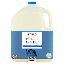 Tesco British Whole Milk 3.408L, 6 Pints