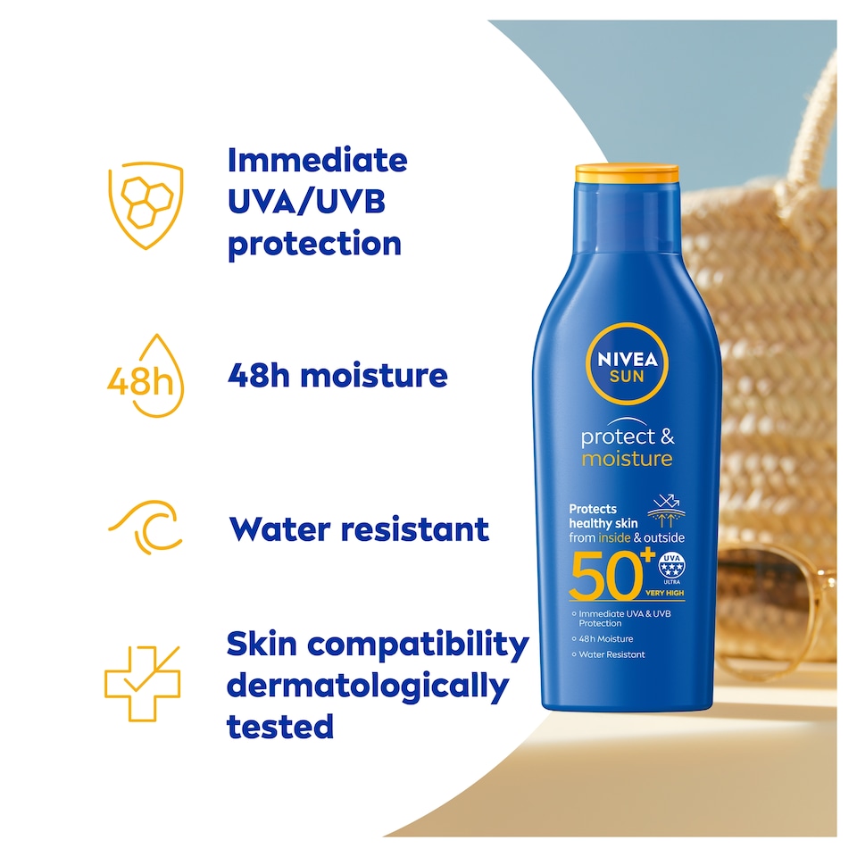 image 1 of NIVEA SUN Protect & Moisture Sun Lotion SPF50+ 200ml
