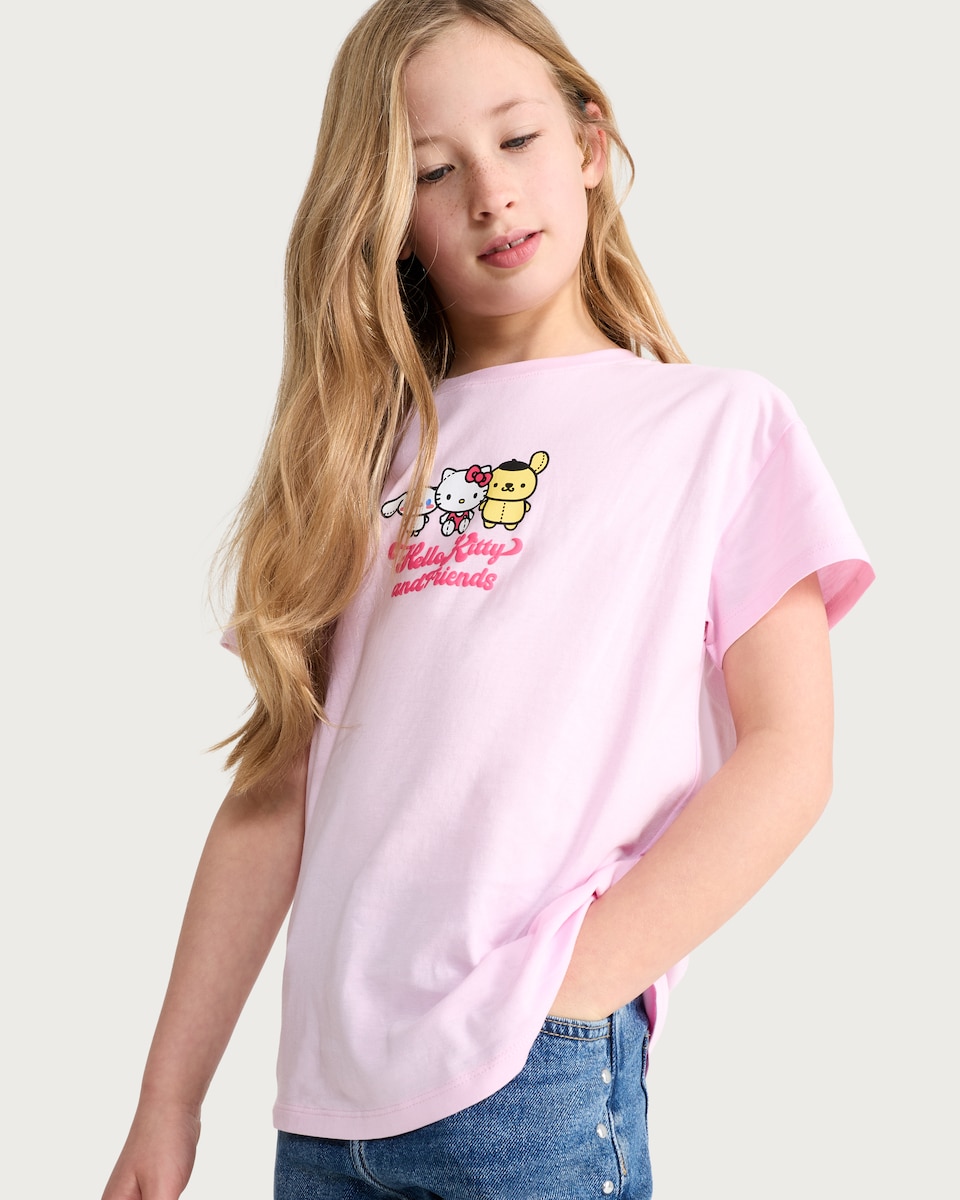 image 1 of Hello Kitty and Friends Pure Cotton T-Shirt in Pink