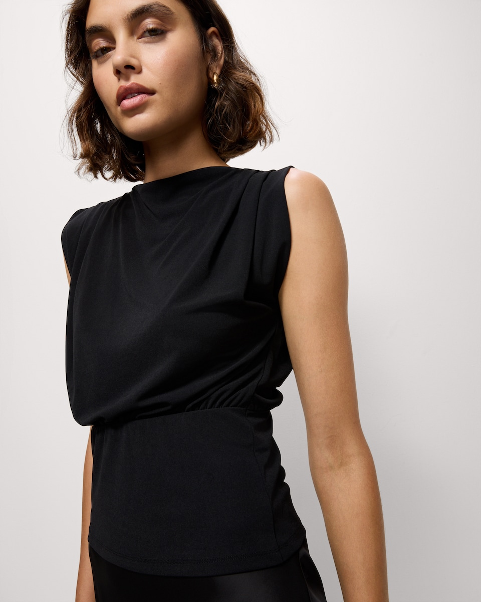 image 1 of F&F Pintuck Sleeveless Top in Black