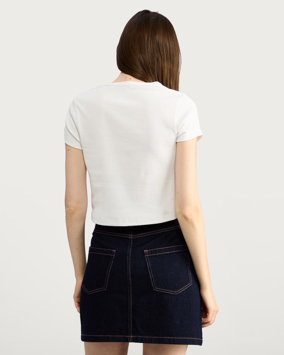 image 1 of The F&F Edit Denim Mini Skirt in Navy